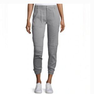 VINCE gray linen-blend cargo joggers/ankle pants, Sz 4.